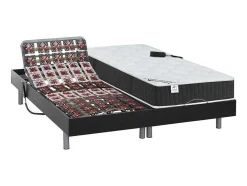 Cama Elétrica Articulada Terminais E Colchão De Molas Ensacadas E Memória De Forma - Motores Okin - Preto - 2X80X200 Cm - Phanes Da Dreamea