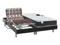 Cama Elétrica Articulada Terminais E Colchão De Molas Ensacadas E Memória De Forma - Motores Okin - Preto - 2X80X200 Cm - Phanes Da Dreamea