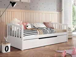 Cama Gaucha Em Pinho Macico Branco Para Cama Branca - 90X190