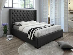 Cama Massimo Cabeceira De Cama Em Capitone - 160X200Cm - Tecido Cinza
