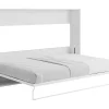 Cama Rebatível 140 X 200 Cm, Abertura Manual Horizontal, Branco E Cinza + Colchão - Malina Ii