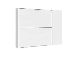 Cama Retratil Beliche Solteiro Horizontal Kando Com Colchões Composicao H Cinza Branca
