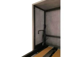 Cama Retratil Beliche Solteiro Horizontal Kando Com Colchões Cinza Branca