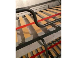 Cama Retratil Beliche Solteiro Horizontal Kando Com Colchões Cinza Branca