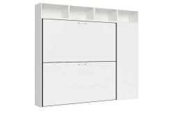Cama Retratil Beliche Solteiro Horizontal Kando Composicao I Cinza Branca
