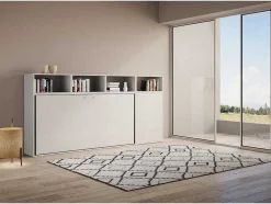 Cama Retratil Solteiro Horizontal Kando Composicao A Cinza Branca