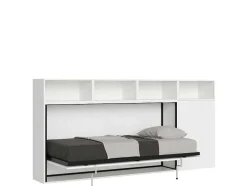 Cama Retratil Solteiro Horizontal Kando Com Colchão Composicao A Cinza Branca