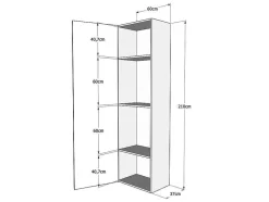 Cama Retratil 120 Vertical Kentaro Com Armário Coluna Nogueira