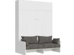 Cama Retratil 160 Vertical Kentaro Sofá Com Armário Suspenso Cinza Branca - Alessia 20