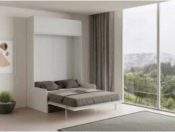 Cama Retratil 160 Vertical Kentaro Sofá Com Armário Suspenso Cinza Branca - Alessia 20
