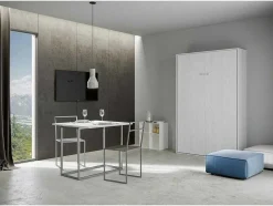 Cama Retratil 120 Vertical Kentaro Cinza Branca