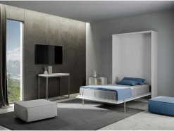 Cama Retratil 120 Vertical Kentaro Cinza Branca