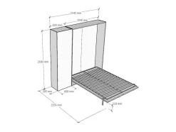 Cama Retratil 140 Vertical Kentaro Com Armário Coluna Nogueira