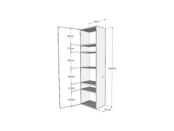 Cama Retratil 140 Vertical Kentaro Com Armário Coluna E Armários Suspensos Cinza Branca