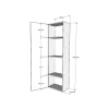 Cama Retratil 160 Vertical Kentaro Com Armário Coluna E Armários Suspensos Cinza Branca