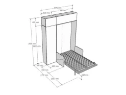 Cama Retratil 120 Vertical Kentaro Sofá Com Armário Coluna E Armários Suspensos Nogueira - Alessia 20