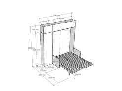 Cama Retratil 160 Vertical Kentaro Sofá Com Armário Coluna E Armários Suspensos Cinza Branca - Alessia 20