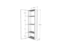 Cama Retratil 160 Vertical Kentaro Sofá Com Armário Coluna E Armários Suspensos Cinza Branca - Alessia 20