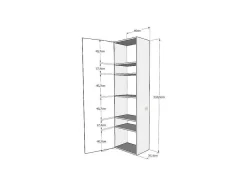 Cama Retratil 140 Vertical Kentaro Com Armário Coluna E Armários Suspensos Nogueira