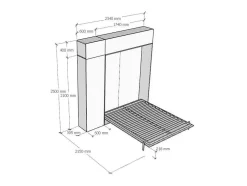 Cama Retratil 160 Vertical Kentaro Com Armário Coluna E Armários Suspensos Nogueira