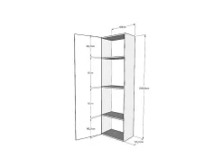 Cama Retratil 160 Vertical Kentaro Com Armário Coluna E Armários Suspensos Nogueira