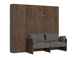 Cama Retratil 160 Vertical Kentaro Sofá Com Armário Coluna Nogueira - Alessia 20