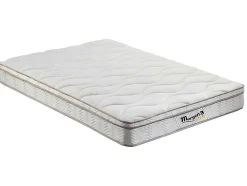 Cama Retratil 160 X 200 Cm Abertura Vertical Manual Branca E Cinza + Colchão - Malina Ii