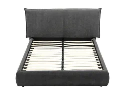 Cama 160 X 200 Cm Veludo Canelado Antracite - Sonetri
