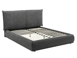 Cama 160 X 200 Cm Veludo Canelado Antracite - Sonetri