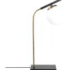 Candeeiro De Mesa Art Deco Em Metal E Globo Em Vidro De C. 25 X A. 55 Cm Cor Preto - Yildiz