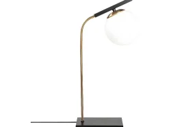 Candeeiro De Mesa Art Deco Em Metal E Globo Em Vidro De C. 25 X A. 55 Cm Cor Preto - Yildiz