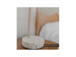 Candeeiro De Mesa Estilo Vintage Lullaby - Base Em Terrazzo - 23X15X38 Cm - Dourado