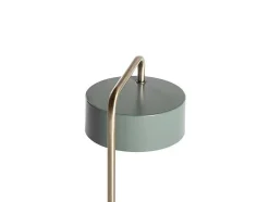 Candeeiro De Mesa Estilo Vintage Otilie - Metal - 23 X 16 X 40 Cm - Verde Azeitona E Dourado