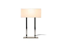 Candeeiro De Mesa Vicenza, Cromado, Branco, 35 X 15 X 52 Cm, Epikasa