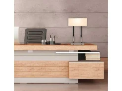 Candeeiro De Mesa Vicenza, Cromado, Branco, 35 X 15 X 52 Cm, Epikasa