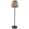 Candeeiro De Pe De Exterior Com Leds Em Metal A150 Cm Preto E Natural - Carbini