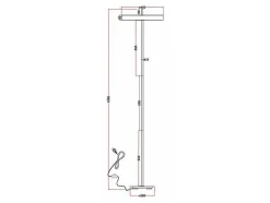 Candeeiro De Pe Design Com Leds Metal D45 X A180 Cm Dourado E Branco - Vaughan