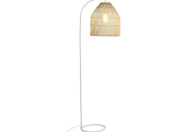 Candeeiro De Pe Etnico Em Ferro E Rotim Cor Natural De A.177 Cm - Parnaiba
