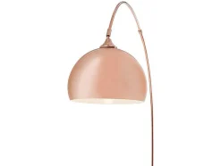 Candeeiro De Pe Grande Em Arco Estilo Art Deco 140 X 35 X 180 Cm Em Metal E Marmore Cor Cobre - Ombrage