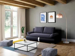 Candeeiro De Pe Grande Em Arco Estilo Art Deco 140 X 35 X 180 Cm Em Metal E Marmore Cor Cobre - Ombrage