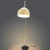 Candeeiro De Pe Grande Em Arco Estilo Art Deco 140 X 35 X 180 Cm Em Metal E Marmore Cor Dourado - Ombrage