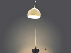 Candeeiro De Pe Grande Em Arco Estilo Art Deco 140 X 35 X 180 Cm Em Metal E Marmore Cor Dourado - Ombrage
