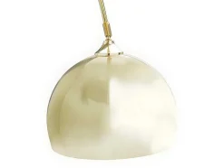 Candeeiro De Pe Grande Em Arco Estilo Art Deco 140 X 35 X 180 Cm Em Metal E Marmore Cor Dourado - Ombrage