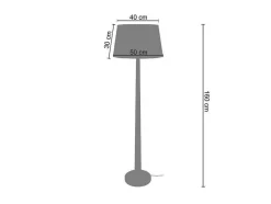 Candeeiro De Pe Tosel Manon Tecido Coluna Preto D40 X H155 Cm