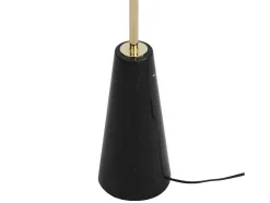 Candeeiro De Pe Vintage Com Base Em Marmore E Abajur Em Tecido Branco De D. 40 X A.160 Cm - Merple