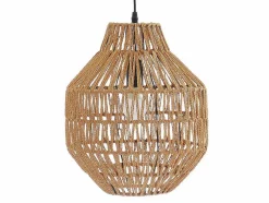 Candeeiro De Teto Abajur Em Corda De Fibra Vegetal Nidou - D.30 Cm X A. 120 Cm - Castanho
