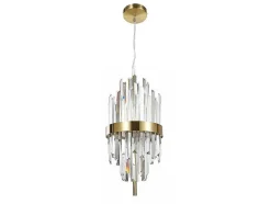 Candeeiro De Teto Aco Inoxidavel E Vidro D25 Cm Dourado E Transparente - Langley