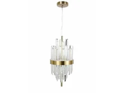Candeeiro De Teto Aco Inoxidavel E Vidro D25 Cm Dourado E Transparente - Langley