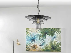 Candeeiro De Teto Armacao Borboleta D. 59 X A. 110 Cm Em Metal Preto - Machaon