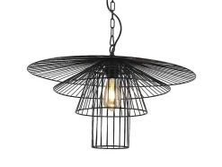 Candeeiro De Teto Armacao Borboleta D. 59 X A. 110 Cm Em Metal Preto - Machaon